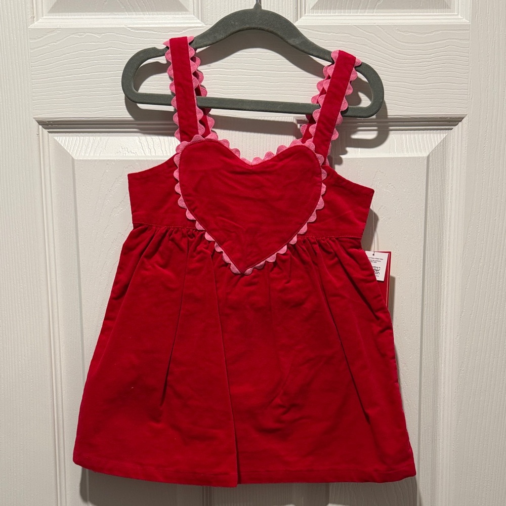Gymboree Red Heart Dress with Scalloped Straps - NWT